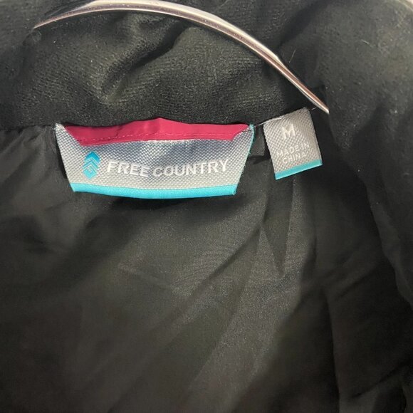 Free Country Puffer Vest Jacket Women's Sz M Full Zipper Pockets Burgundy Black - Picture 10 of 11